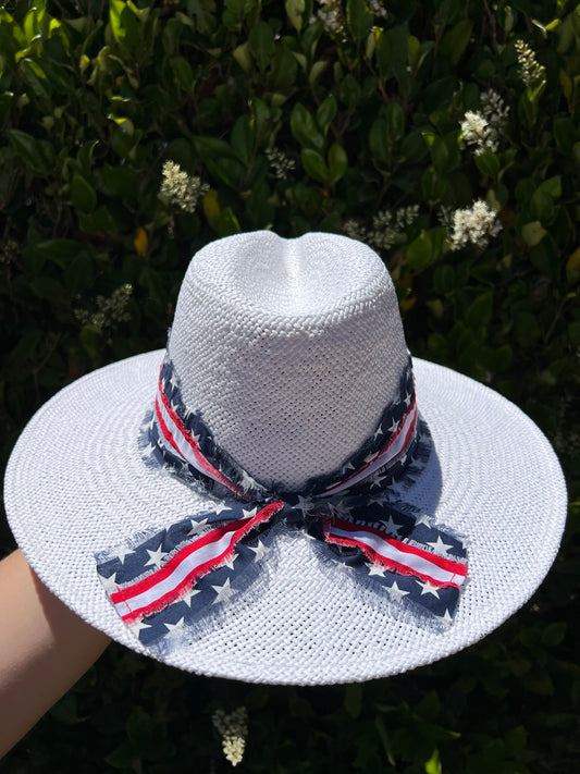 Liberty White Straw Sun Hat